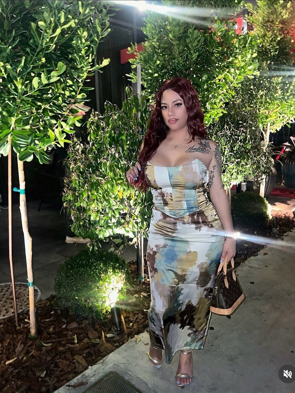 Fashion Nova Multi-Color Strapless Maxi Dress